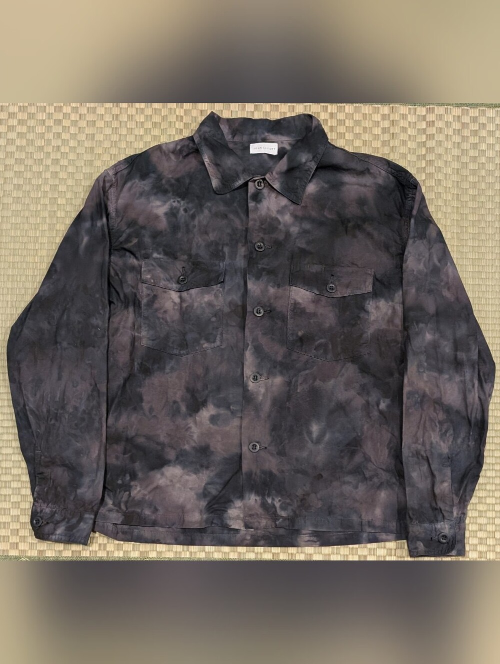 John Elliott Military Work Shirt in Midnight Tie-dye Men's Size 3 Made in Japan